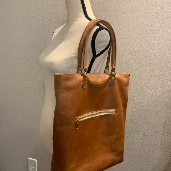 Sseko Convertible Tote in Oiled Caramel - Picture 4 of 10